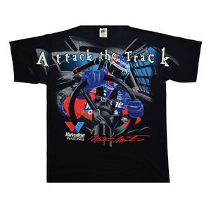 Vintage NASCAR All Over Print AOP T-Shirt [2XL] Attack The Track Mark Martin #6